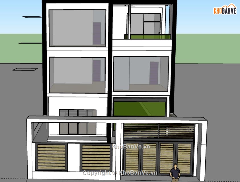 Nhà phố 3 tầng,sketchup Nhà phố 3 tầng,file su nhà phố 3 tầng,nhà phố 3 tầng 1 tầng,nhà phố 3 tầng model su