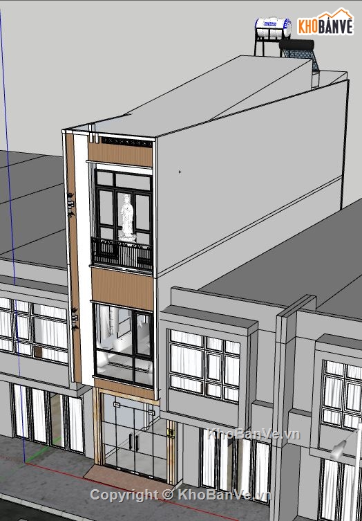 nhà phố 3 tầng 3.2x17m,model su nhà phố 3 tầng,nhà phố 3 tầng file sketchup,mẫu nhà phố 3 tầng đẹp