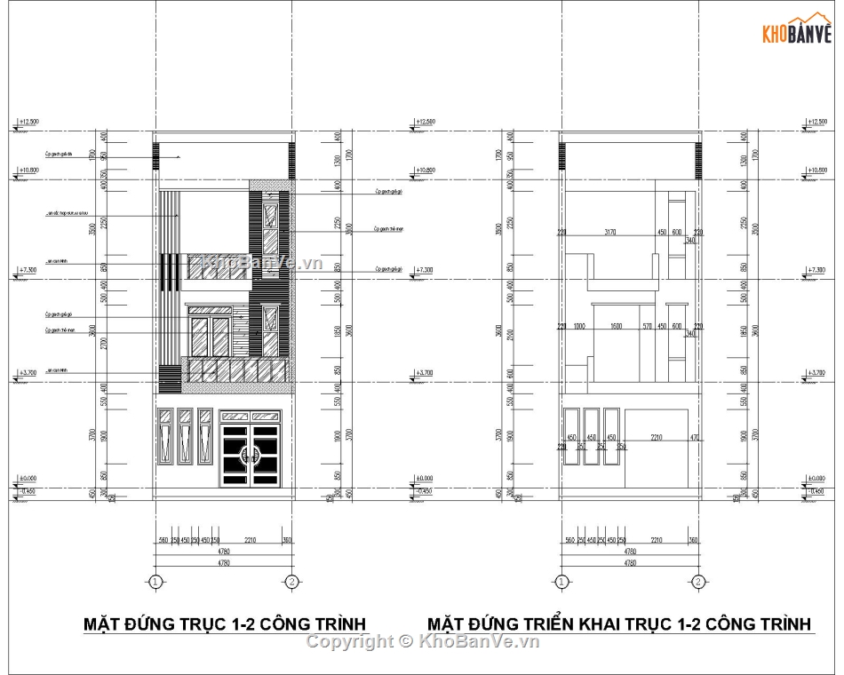Nhà phố 3 tầng 4.78x17.78m,bản vẽ nhà phố 3 tầng,mẫu nhà phố 3 tầng,thiết kế nhà phố 3 tầng