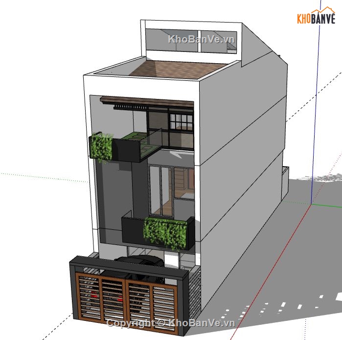 Nhà phố 3 tầng,file su nhà phố 3 tầng,model su nhà phố 3 tầng,nhà phố 3 tầng file su