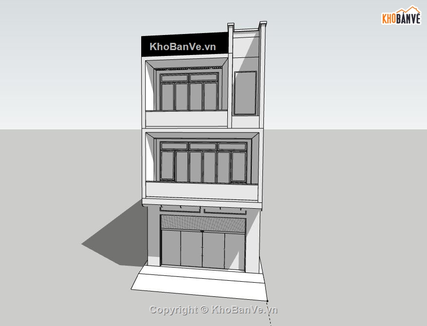 Nhà phố 3 tầng,model su nhà phố 3 tầng,nhà phố 3 tầng file su,sketchup nhà phố 3 tầng,nhà phố 3 tầng sketchup