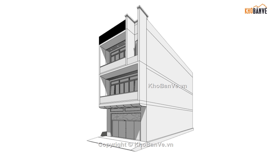 Nhà phố 3 tầng,model su nhà phố 3 tầng,nhà phố 3 tầng file su,sketchup nhà phố 3 tầng,nhà phố 3 tầng sketchup