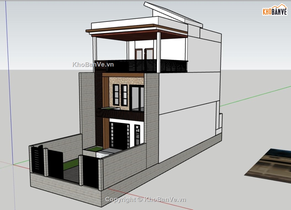 file 3d nhà phố 3 tầng,model su nhà phố 3 tầng,sketchup nhà phố 3 tầng