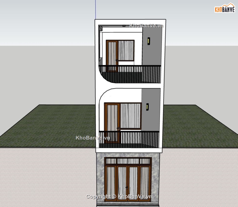 Nhà phố hiện đại,Nhà phố 3 tầng hiện đại,sketchup Nhà phố 3 tầng,model su nhà phố 3 tầng