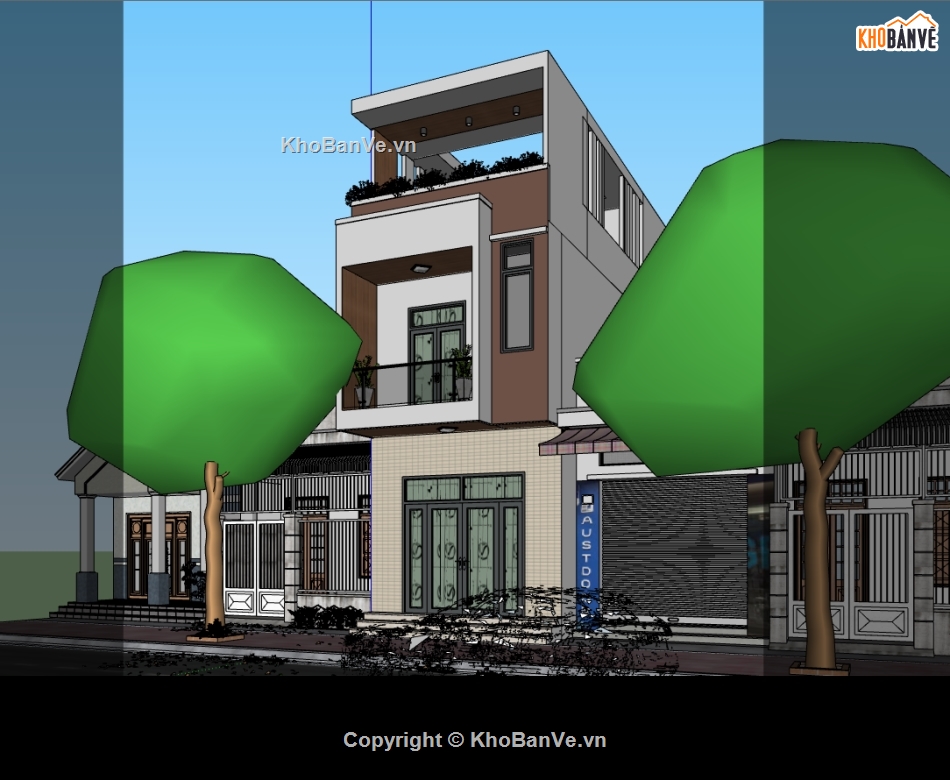 Nhà phố 3 tầng,Model su Nhà phố 3 tầng,File su Nhà phố 3 tầng,Model Nhà phố 3 tầng