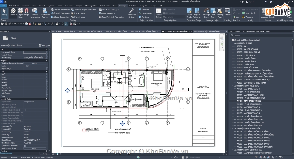 Nhà phố 4 tầng,Nhà phố 2 mặt tiền,Nhà Phố Revit