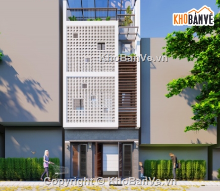 Nhà phố 4 tầng,cad nhà phố 4 tầng,file cad nhà phố 4 tầng