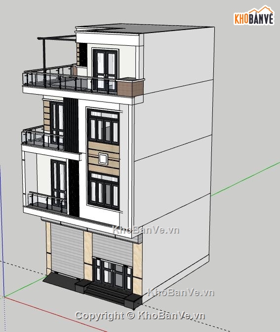 Nhà phố 4 tầng,model su nhà phố 4 tầng,file sketchup nhà phố 4 tầng,nhà phố 4 tầng file su,file su nhà phố 4 tầng