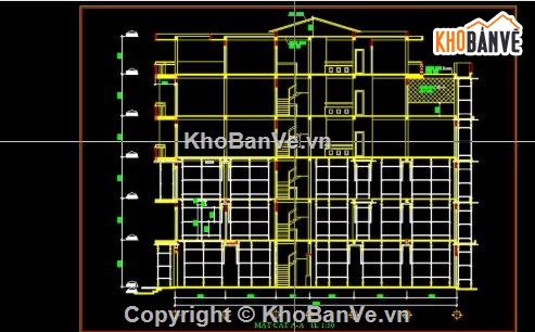 nhà phố 6 tầng,cad nhà phố 6 tầng,autocad nhà phố 6 tầng