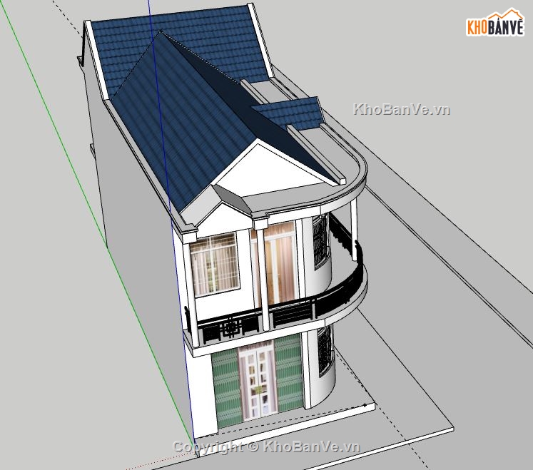 Nhà phố 2 tầng,model su nhà phố 2 tầng,file su nhà phố 2 tầng,sketchup nhà phố 2 tầng,nhà phố 2 tầng file su