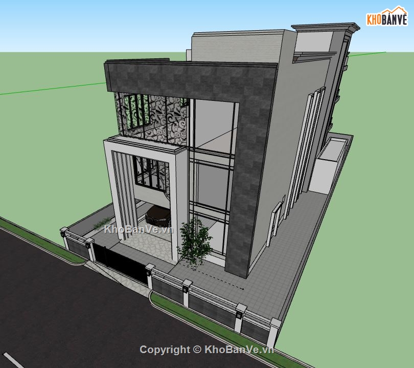 Nhà phố 3 tầng,sketchup Nhà phố 3 tầng,Nhà phố 3 tầng  File sketchup,file su nhà phố 3 tầng