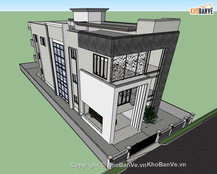 Nhà phố 3 tầng,sketchup Nhà phố 3 tầng,Nhà phố 3 tầng  File sketchup,file su nhà phố 3 tầng