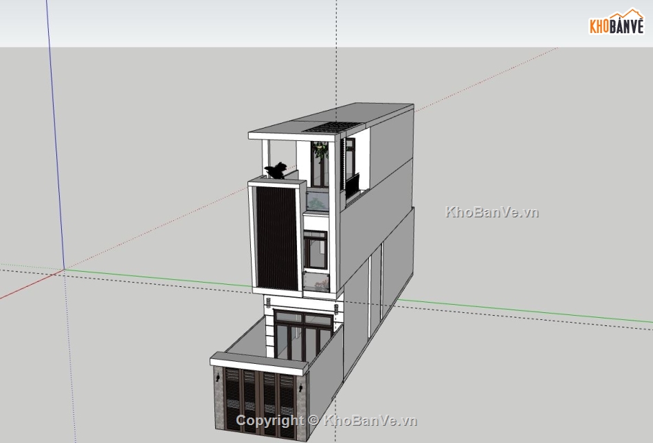 nhà phố 3 tầng,phối cảnh nhà phố,mẫu nhà phố hiện