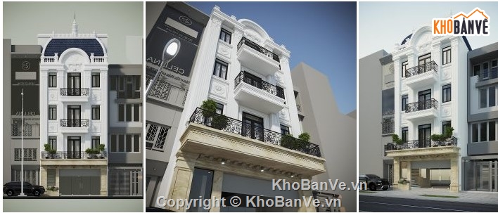 nhà phố 4 tầng,mẫu nhà phố,nhà phố tân cổ điển