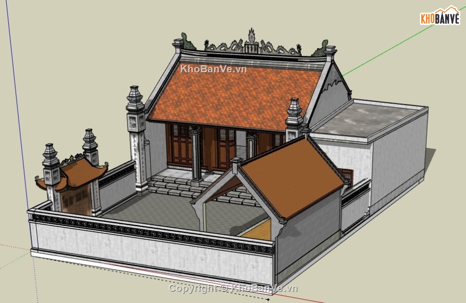 Nhà thờ họ,Nhà thờ họ sketchup,Nhà thờ sketchup,Nhà thờ file sketchup,Model su nhà thờ