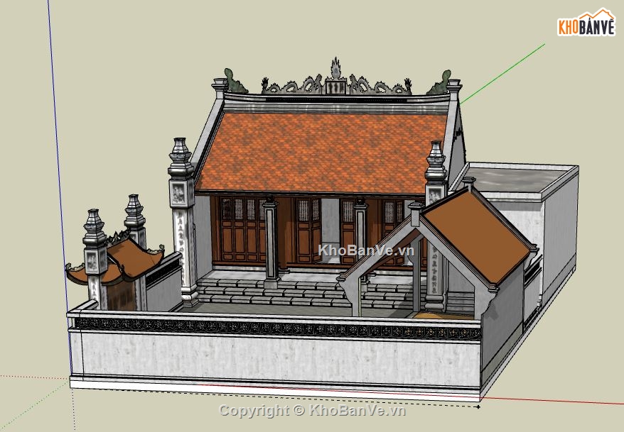 Nhà thờ họ,Nhà thờ họ sketchup,Nhà thờ sketchup,Nhà thờ file sketchup,Model su nhà thờ