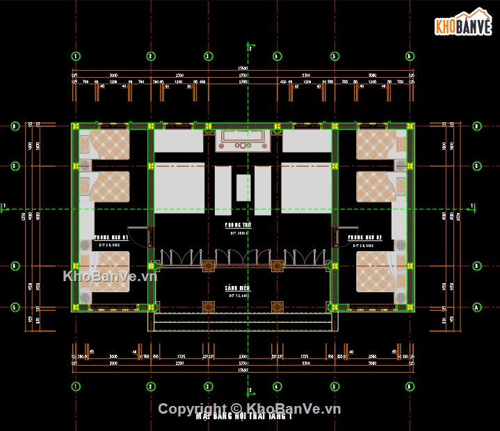 Nhà thờ họ 5 gian KT8x16m,nhà thờ họ,nhà thờ đẹp,nhà thờ họ có phòng ngủ,nhà thờ 5 gian,bản vẽ nhà thờ