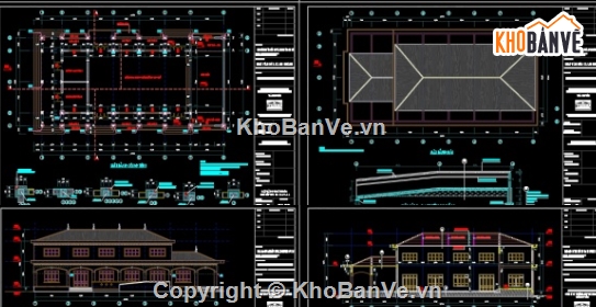 file cad nhà văn hóa,nhà văn hóa file cad,Nhà văn hóa Autocad