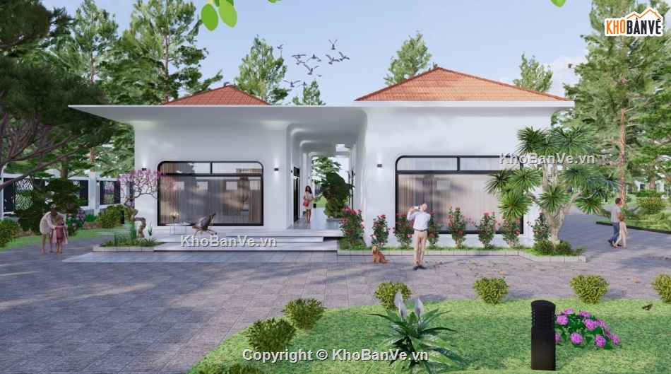 Nhà phố,nhà vườn,lanscape,sân vườn,mái ngói