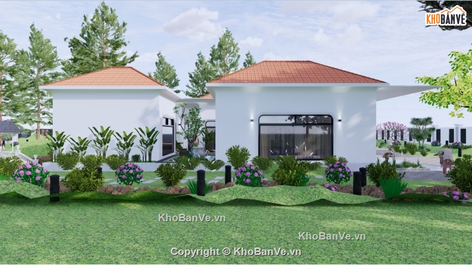 Nhà phố,nhà vườn,lanscape,sân vườn,mái ngói