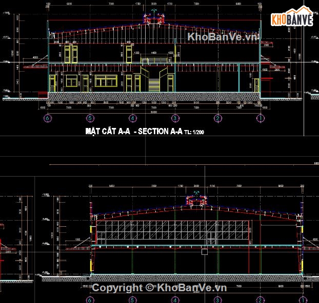 nhà xưởng 2 tầng,file cad nhà xưởng,nhà xưởng 2 tầng file cad
