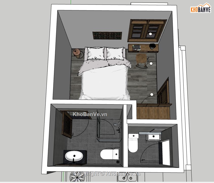 3d phòng ngủ,su phòng ngủ,model sketchup phòng ngủ,3d sketchup phòng ngủ
