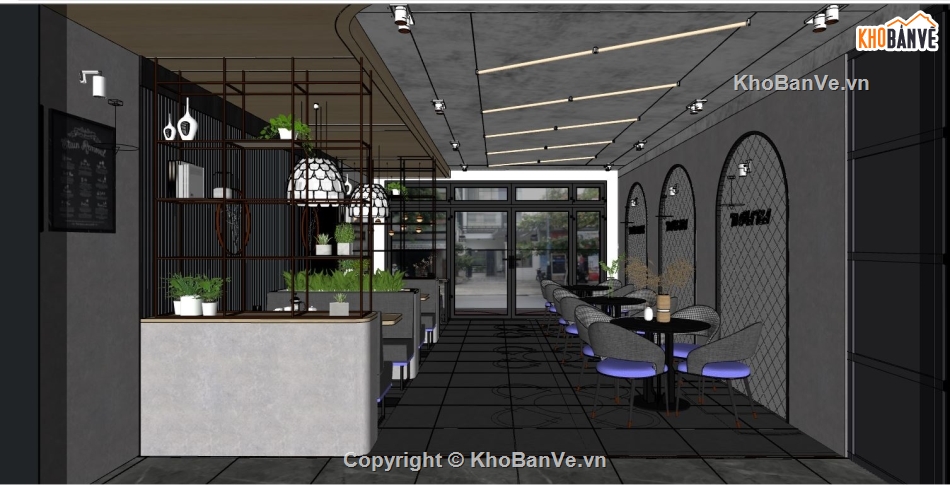 file 3d sketchup,cafe sketchup,sketchup cafe,quán cafe file sketchup