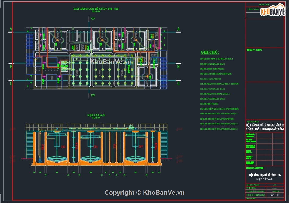 xử lý nước thải rỉ rác,nước thải bãi rác,bản vẽ trạm xử lý nước thải rỉ rác,xử lý nước thải amoni cao,thiết kế bãi rác,bản vẽ bãi rác