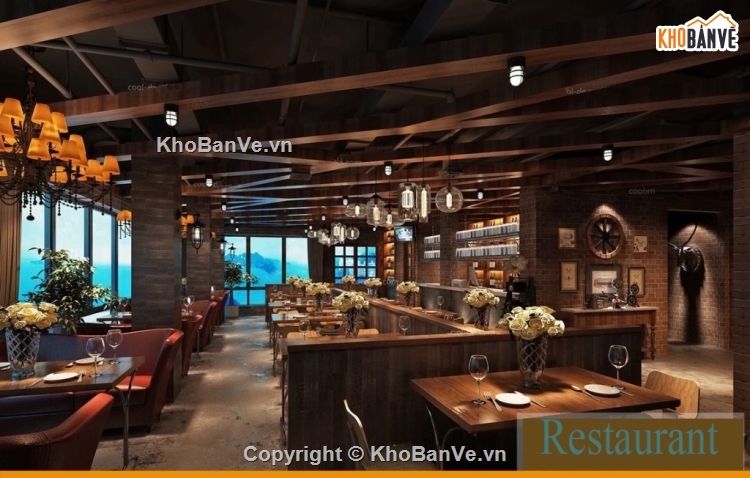 File 3dmax Restaurant,thiết kế nhà hàng 3dmax,phối cảnh nhà hàng 3dmax,nội thất nhà hàng 3dmax,nhà hàng hiện đại 3dmax