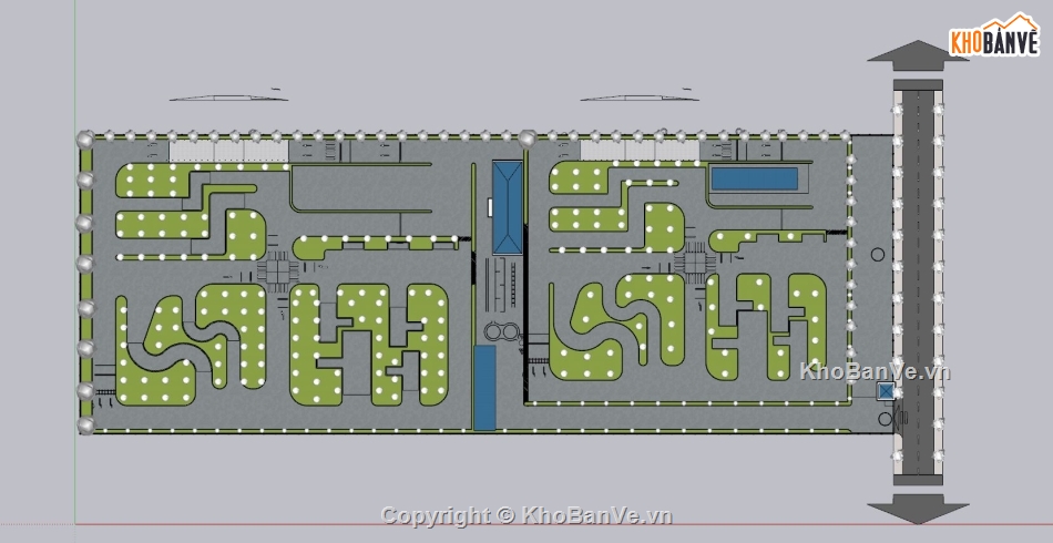 Bản vẽ trung tâm sát hạch lái xe,trung tâm,diện tích 82 x 45m,trung tâm thương mại