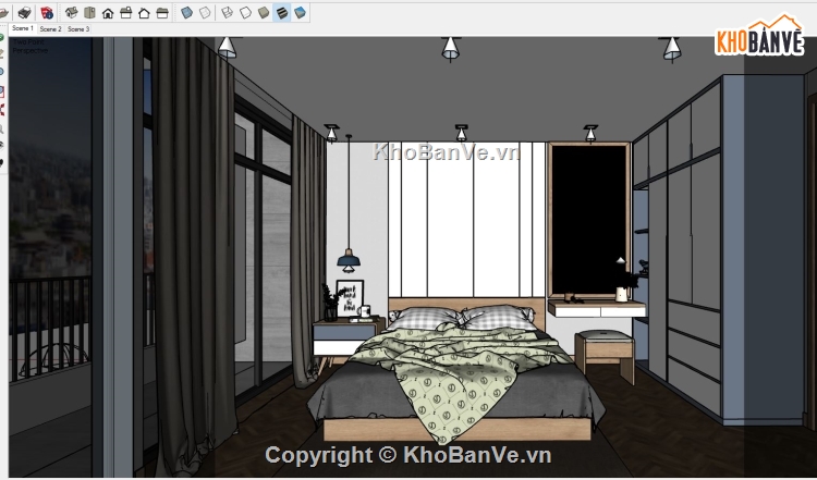 Sketchup Phòng ngủ,sketchup nội thất Phòng ngủ,Model Sketchup Phòng ngủ,Model phòng ngủ,SU phòng ngủ