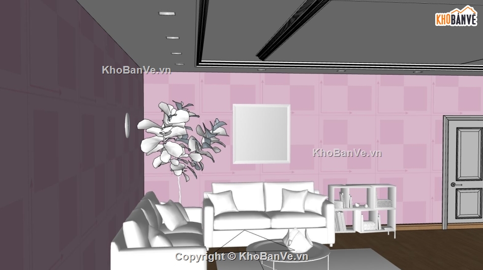 3d sketchup Phòng khách,phòng khách hiện đại,phòng khách đẹp