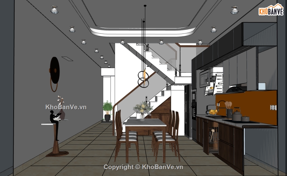 model sketchup nội thất khách bếp,mẫu thiết kế nội thất khách bếp,nội thất khách bếp sketchup,nội thất khách bếp hiện đại