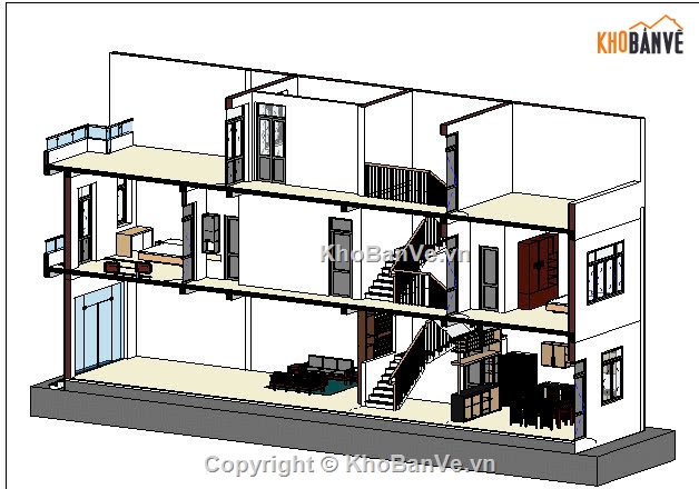 nhà phố 3 tầng,nhà 3 tầng,nhà kích thước 5 x 20m