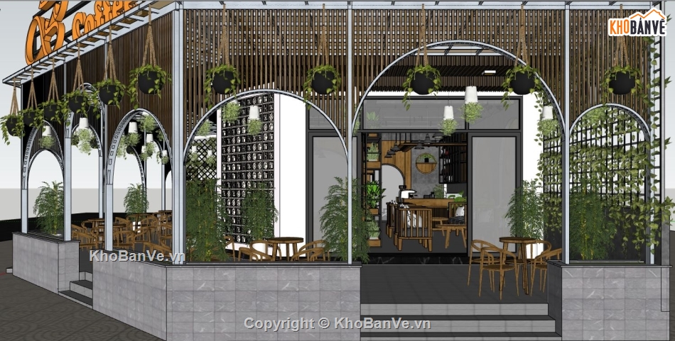 file su quán cafe,quán cafe file su,file sketchup quán cafe