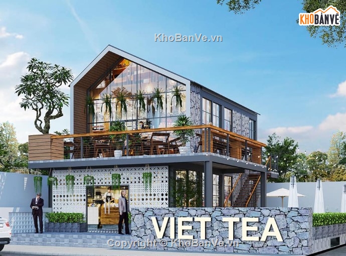 quán cafe 2 tầng,quán cafe 3dmax,bản vẽ quán cafe