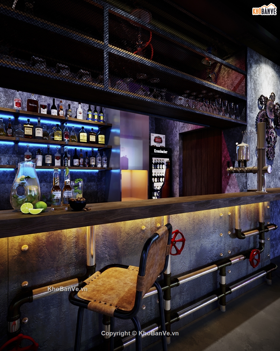 quầy bar,nội thất quầy bar,3dmax nội thất quầy bar,model 3dmax quầy bar