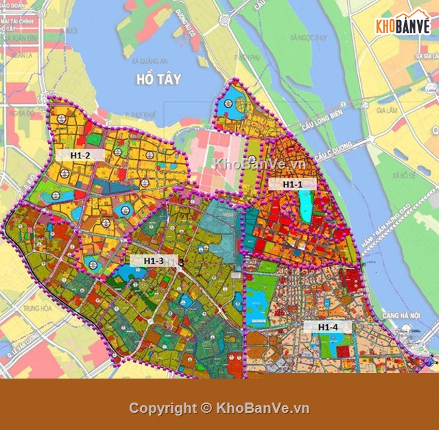 Quy hoạch phân khu Hà Nội,phân khu H1-4,file cad quy hoạch hà nội,quy hoạch phân khu H1-4