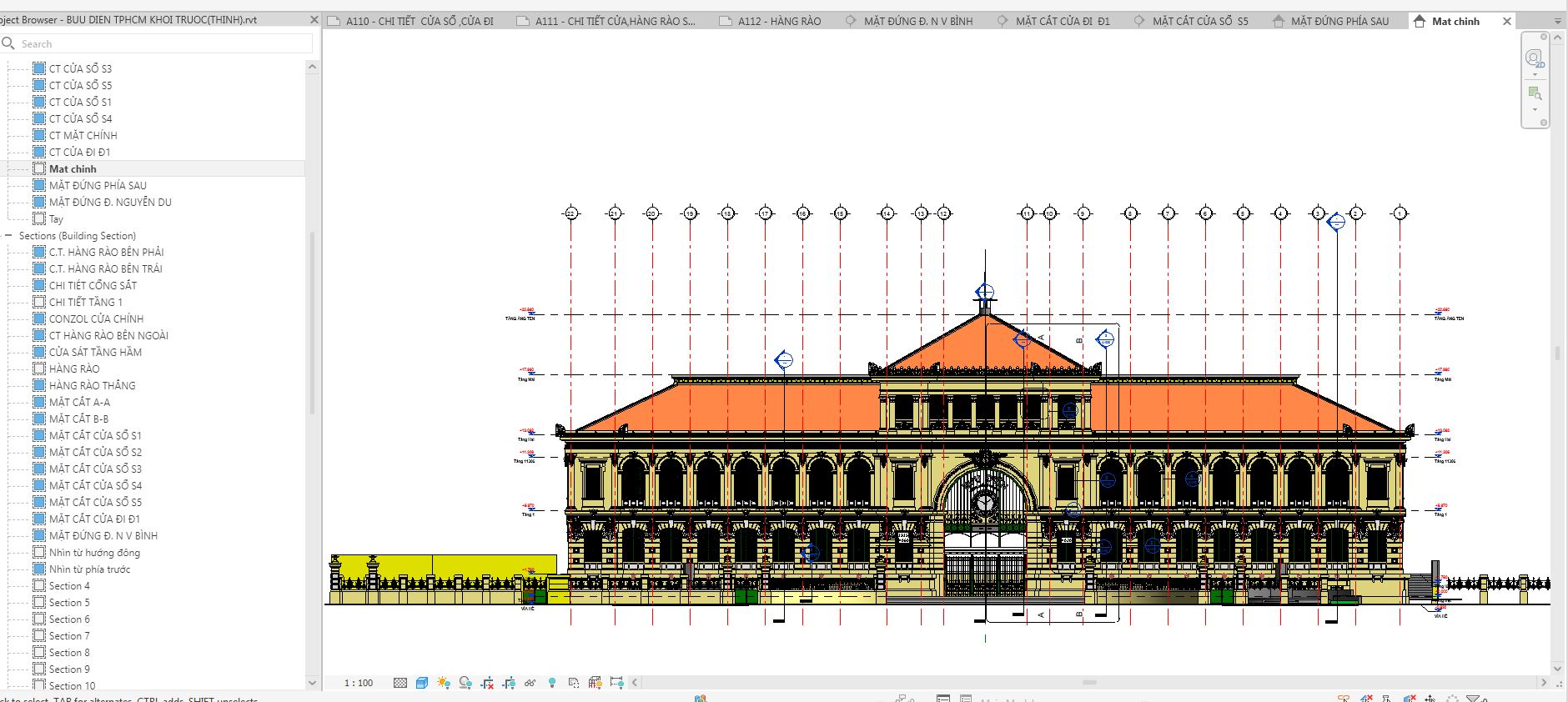 Revit bưu điện,trung tâm bưu điện,file bản vẽ bưu điện,kiến trúc bưu điện,thiết kế bưu điện revit