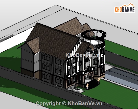 Bản vẽ BT 4 tầng,revit biệt thự,biệt thự 4 tầng có tầng hầm,Revit biệt thự 4 tầng