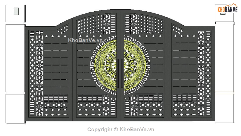 cổng cắt cnc,cổng sắt,file revit cổng