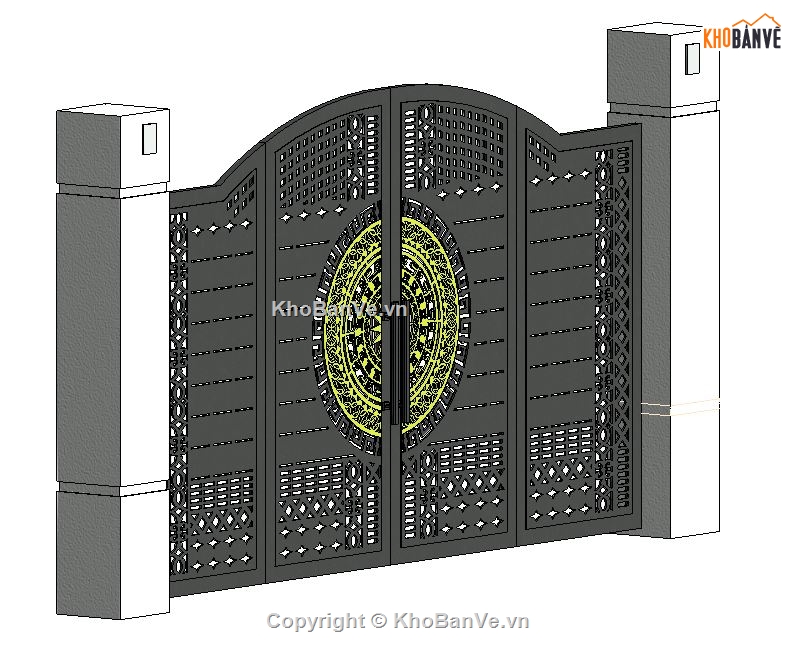 cổng cắt cnc,cổng sắt,file revit cổng