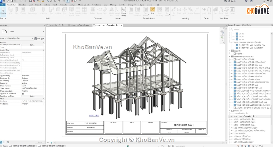 nhà cấp 4 nông thôn,mẫu nhà cấp 4 nông thôn,file revit nhà cấp 4