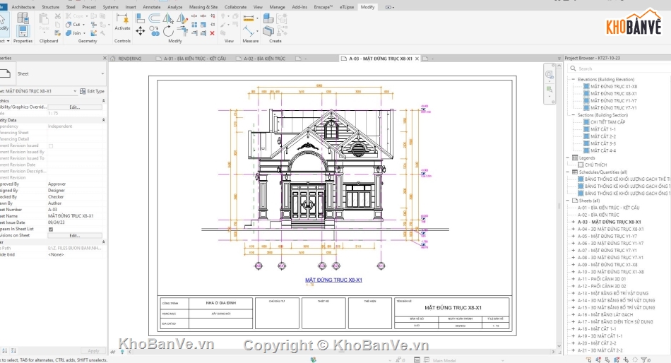 nhà cấp 4 nông thôn,mẫu nhà cấp 4 nông thôn,file revit nhà cấp 4