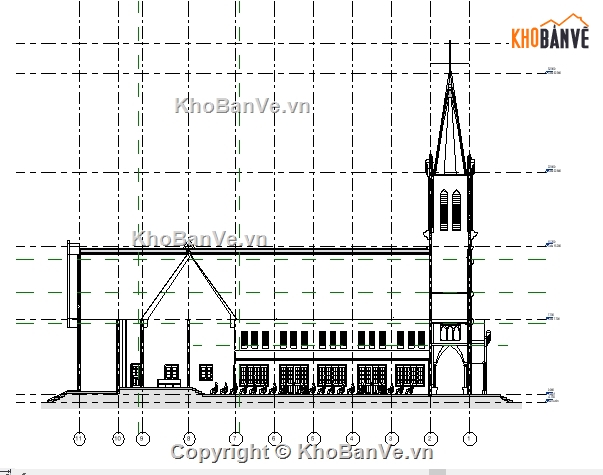 Revit thiết kế nhà thờ,nhà thờ tôn giáo 22.6x26.4m,Bản vẽ nhà thờ công giáo,nhà thờ tôn giáo,thiết kế nhà thờ,bản vẽ nhà thờ