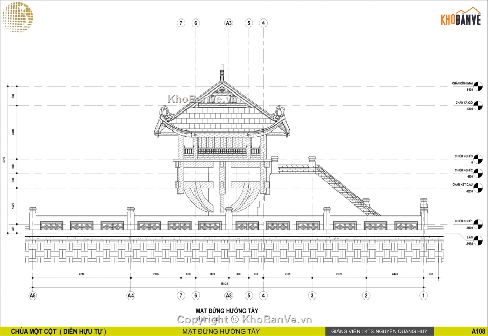 Model sketchup chùa 1 cột,file revit chùa 1 cột,Revit thiết kế chùa,Bản vẽ thiết kế chùa,bản vẽ chùa 1 cột