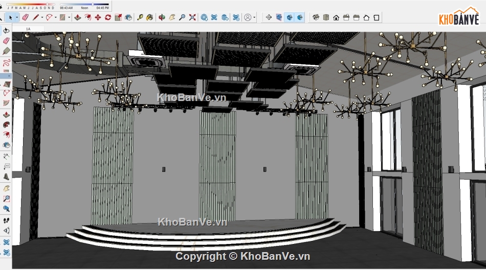 sân khấu nhà hàng tiệc cưới,sân khấu nhà hàng,file sketchup sân khấu sự kiện