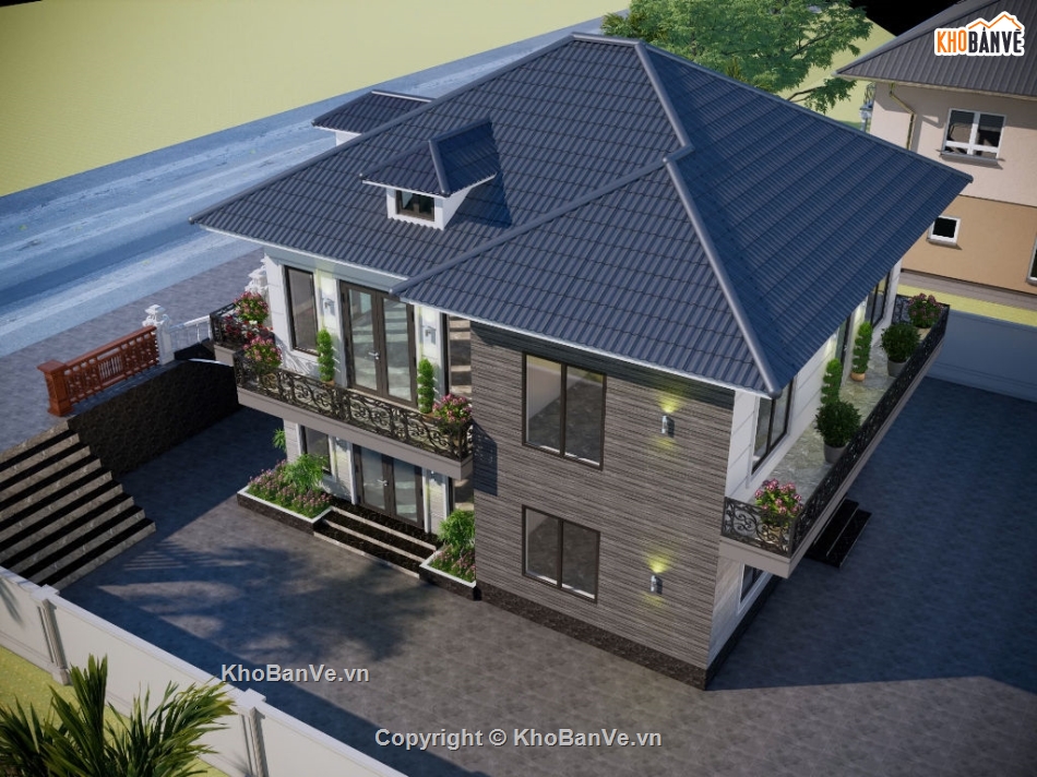 su biệt thự 2 tầng,sketchup biệt thự 2 tầng,file su biệt thự 2 tầng,biệt thự 2 tầng