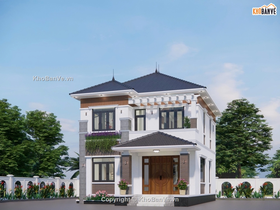 biệt thự 2 tầng,sketchup biệt thự 2 tầng,su biệt thự 2 tầng