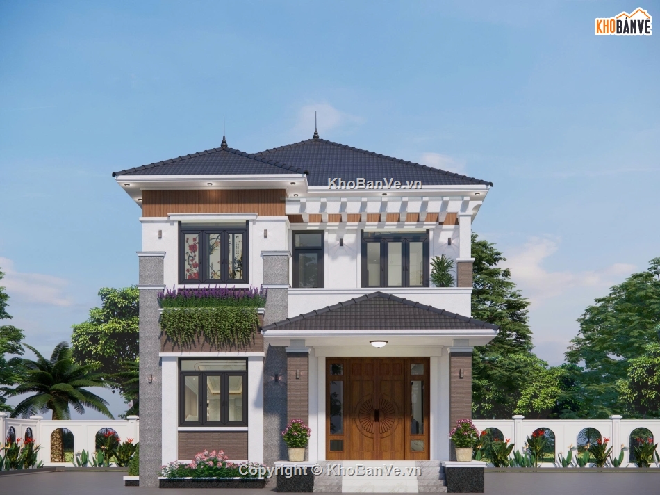 biệt thự 2 tầng,sketchup biệt thự 2 tầng,su biệt thự 2 tầng